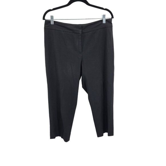 Nine West High-rise Capri Dress Pants 10 Black Stretch Tapered Flat Front - Picture 3 of 12